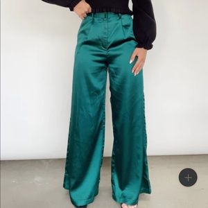 Emerald Satin Pants
